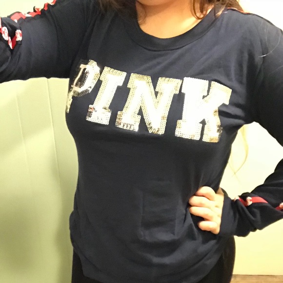 PINK Victoria's Secret Tops - Pink Victoria’s Secret Bling Long Sleeve Tee